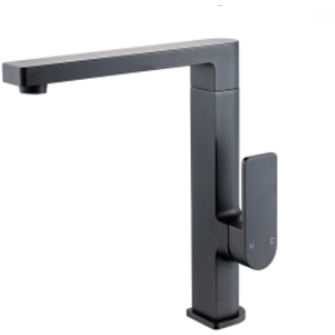 Bella Vista Ikon Flores Square Neck Sink Mixer Matte Black