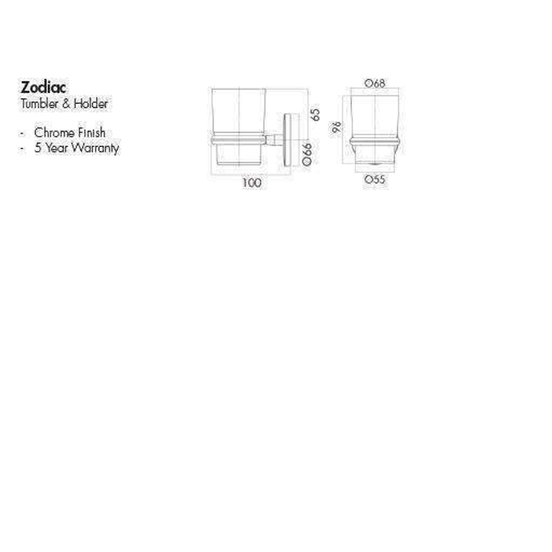 Aspire Zodiac Tumbler & Holder Chrome