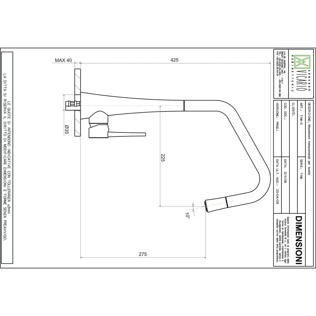 Abey Armando Vicario Tink Side Lever Pull Out Sink Mixer Black - Burdens Plumbing