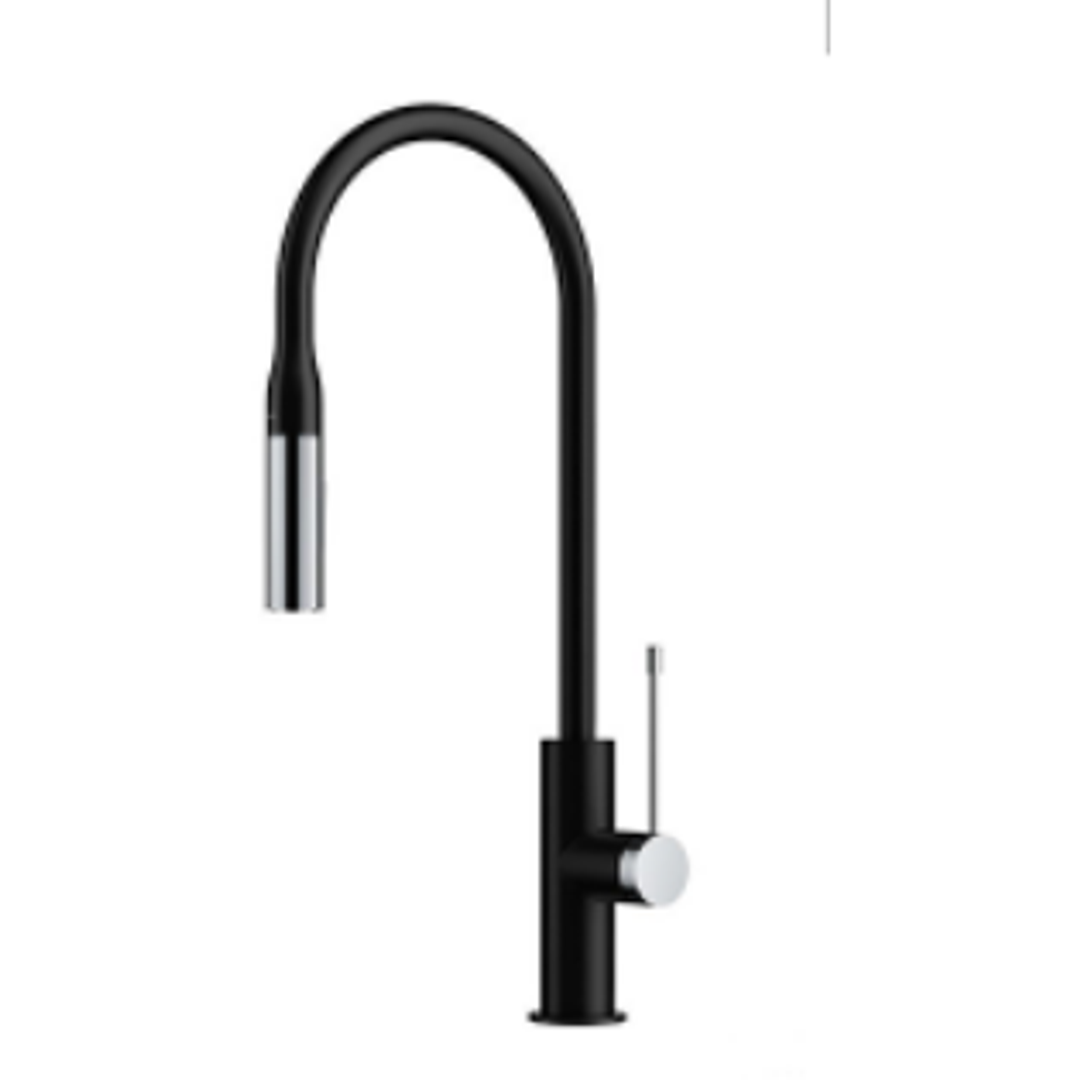 Bella Vista Round Sink Mixer Black / Chrome Plated