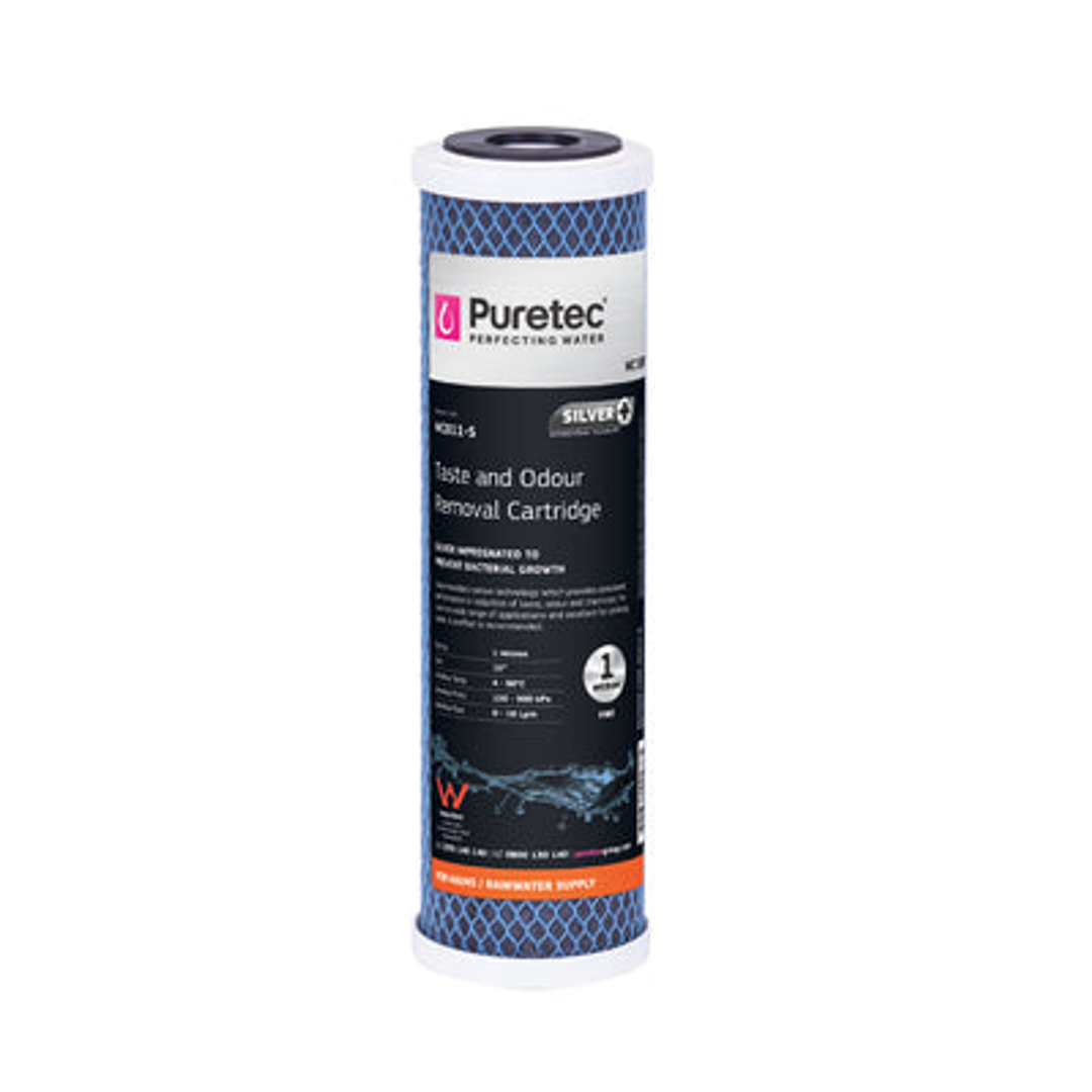 Puretec Moulded Carbon Cartridge 10' 5Um Mc011-S Silver Impregnated