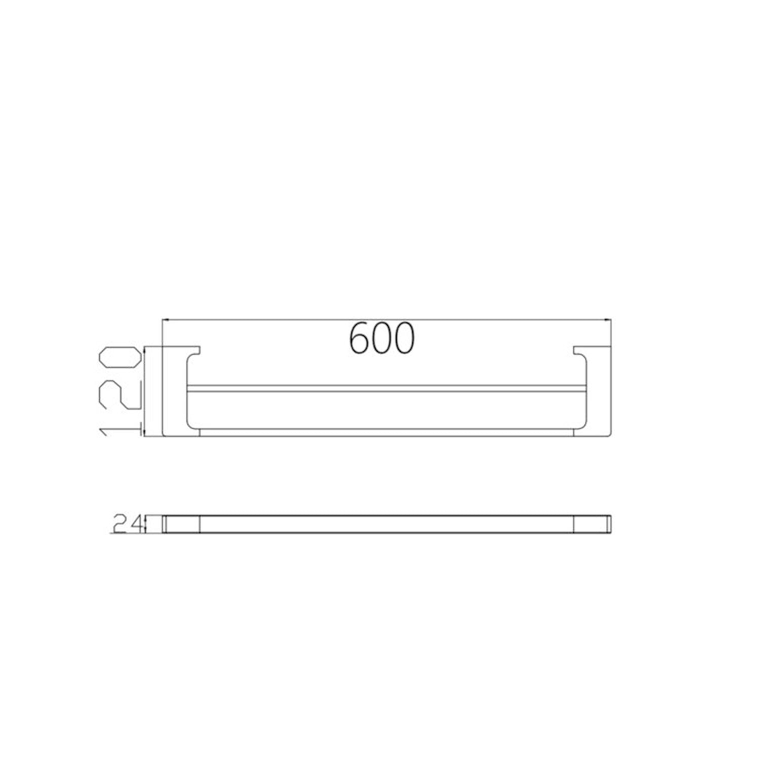 Nero Pearl/Vitra Double Towel Rail 600mm - Gun Metal Grey