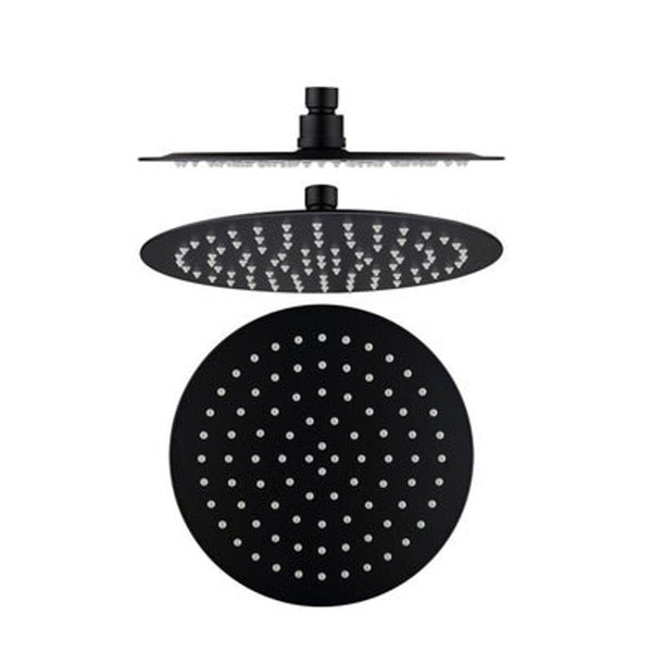 Collis Ino Round Ss Shower Head 250mm Matte Black Iw-Sus5500-10Mb