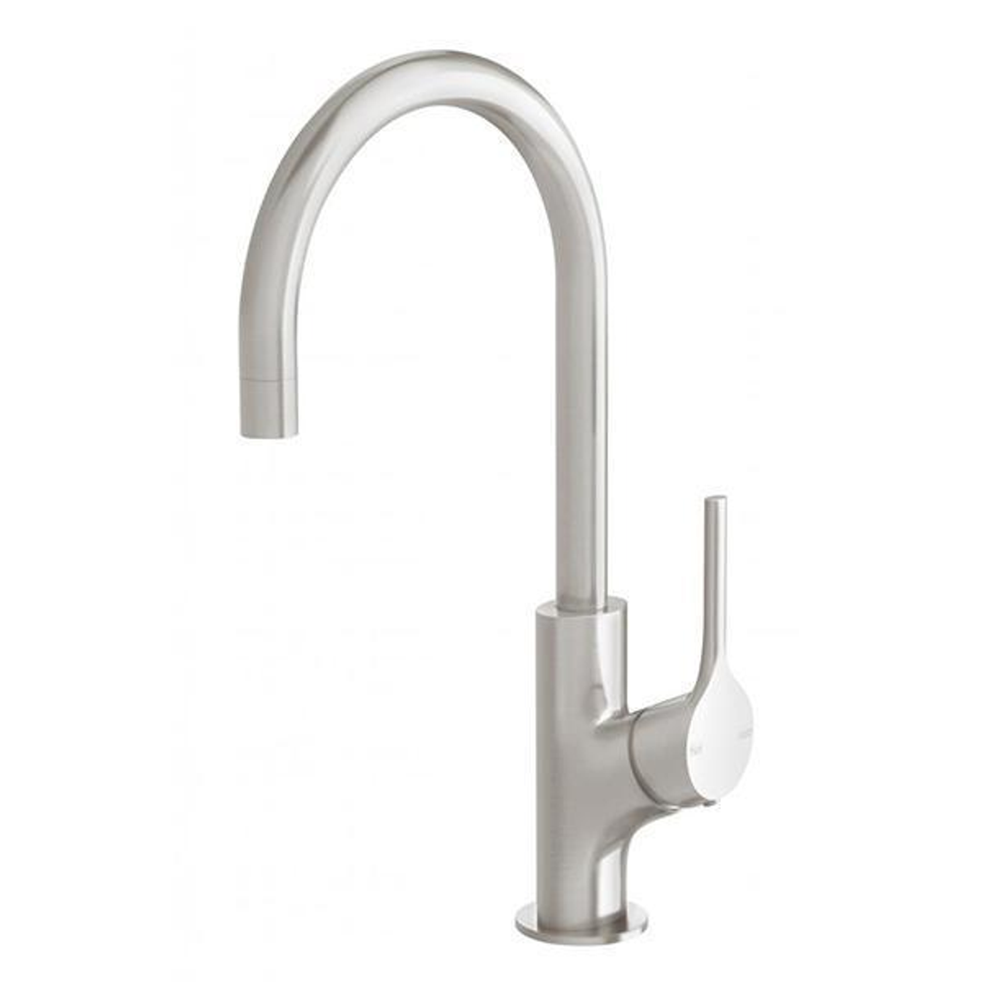 Phoenix Vivid Slimline Oval Sink Mixer 160mm Gooseneck - Brushed Nickel