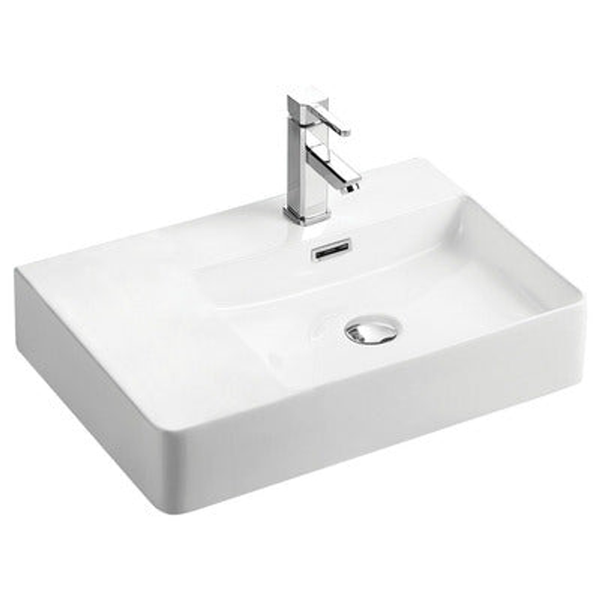 Fienza Petra Right Hand Wall Basin Ceramic White 600mm X 420mm X 120mm Rb2223R
