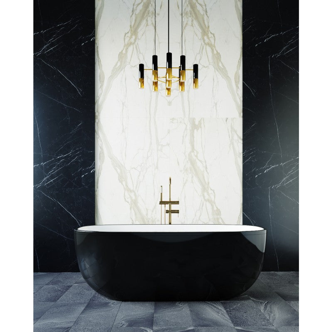 Bel Bagno Sapphire Bath Black Exterior White Interior 1650mm