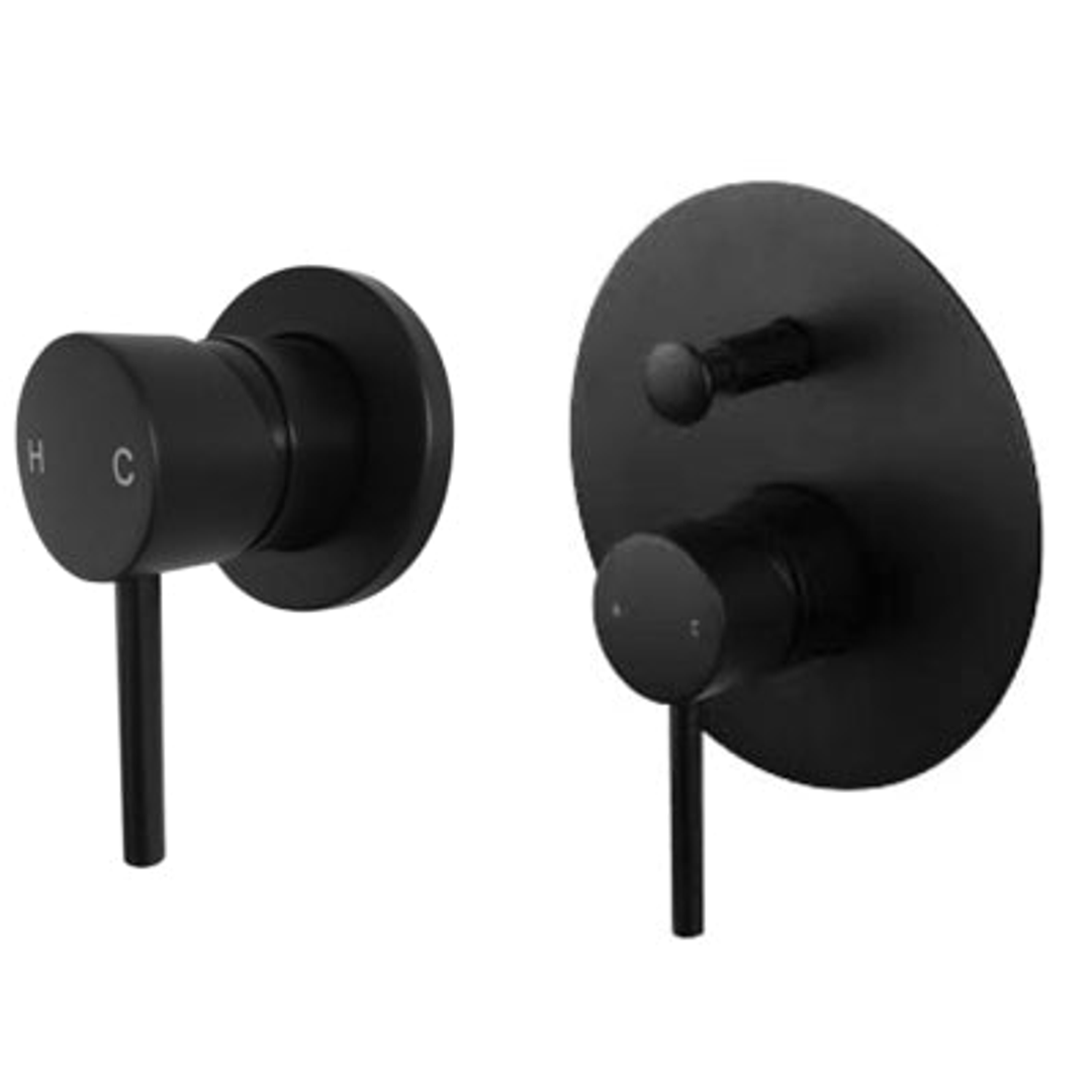 Milan Pin Lever Wall Mixer - Black(Castano P#:Miwac-B)