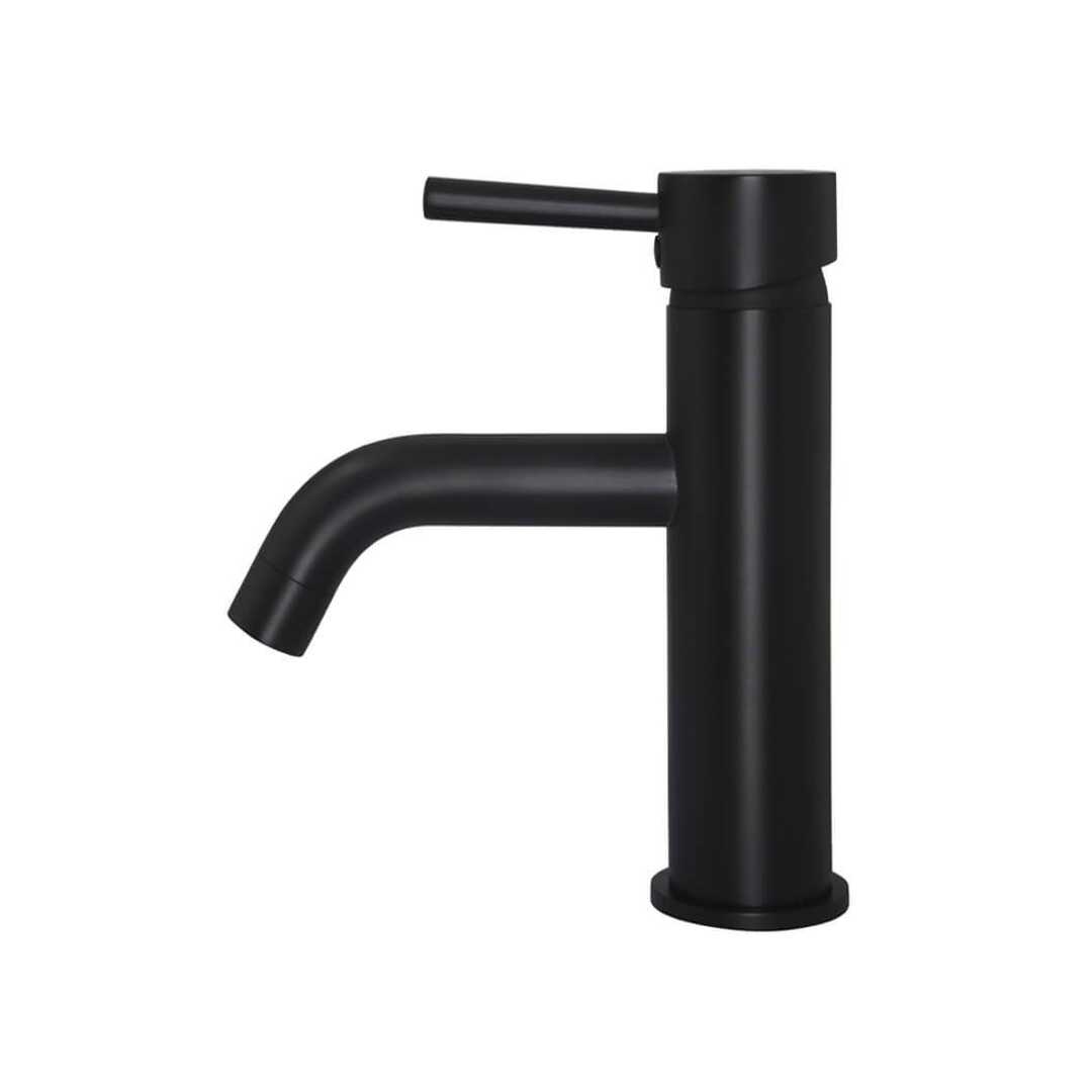 Meir Round Basin Mixer Curved Matte Black