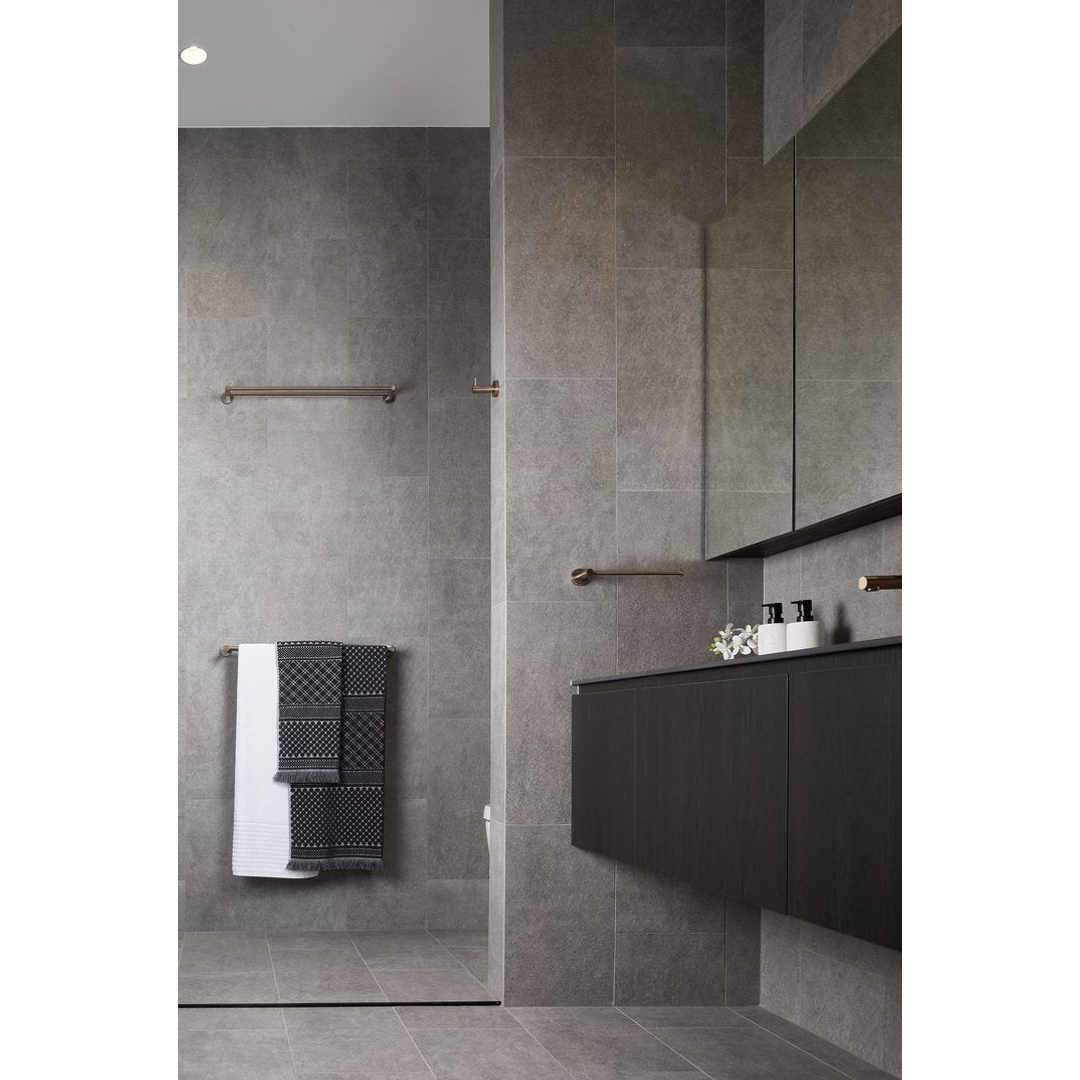 Meir Round Double Towel Rail 600Mm Champagne