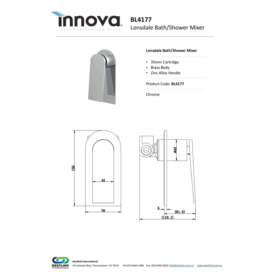Lonsdale Bath/Shower Mixer