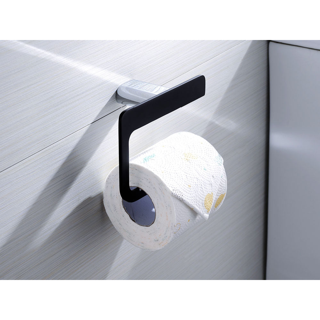 Fienza Lincoln Toilet Roll Holder Black & Chrome 86003