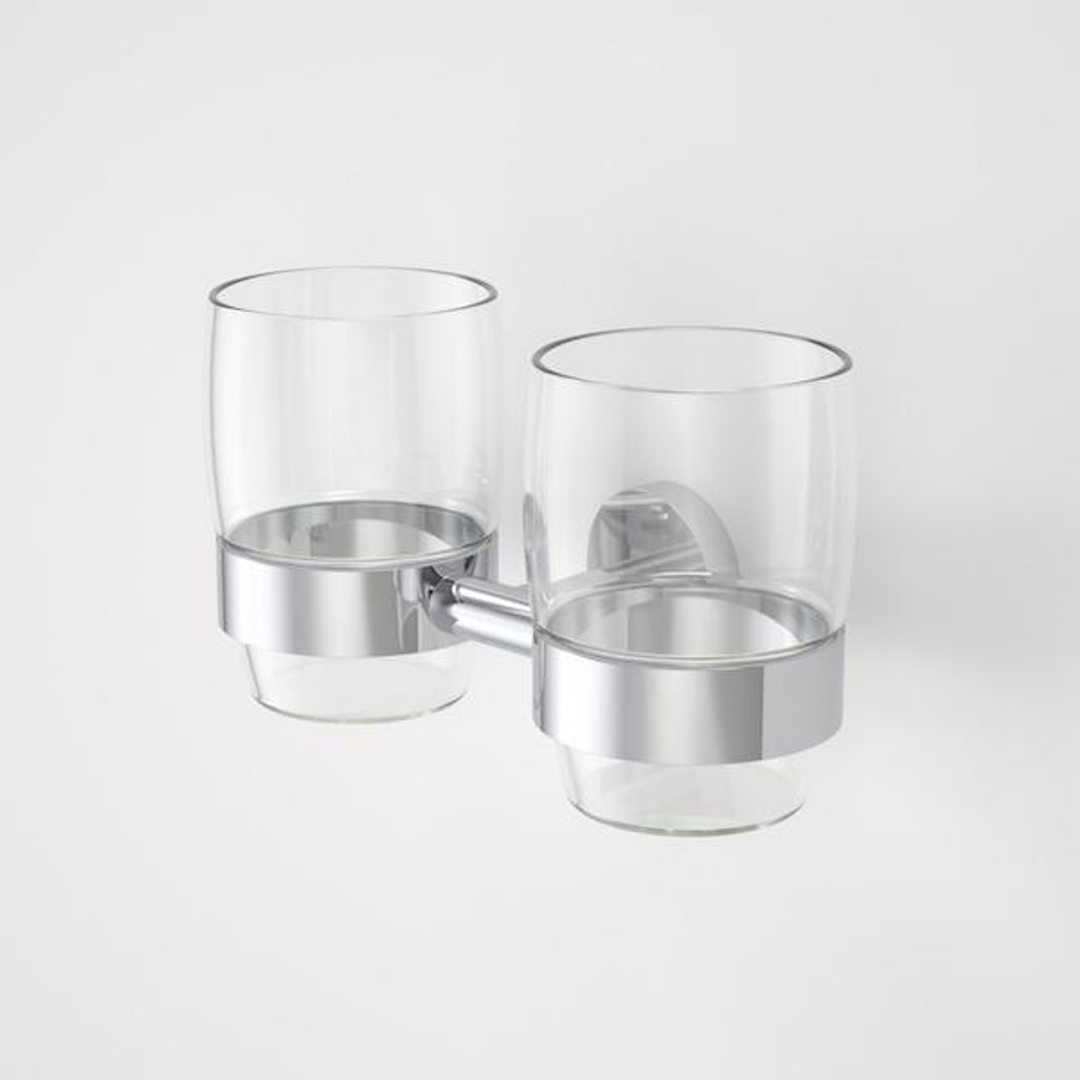 Caroma Cosmo Metal Double Tumbler Holder Chrome