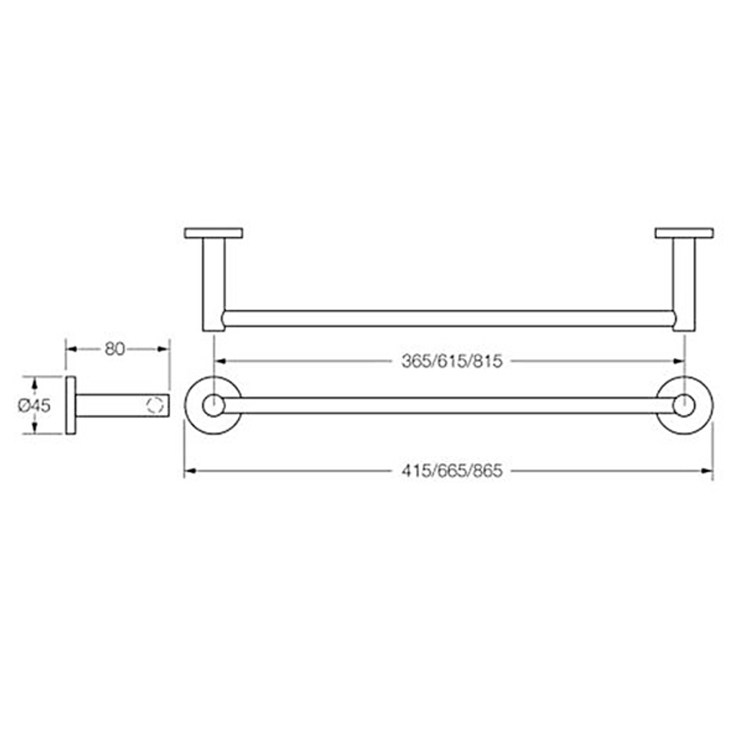Virtu Circit Double Towel Rail 800mm Chrome