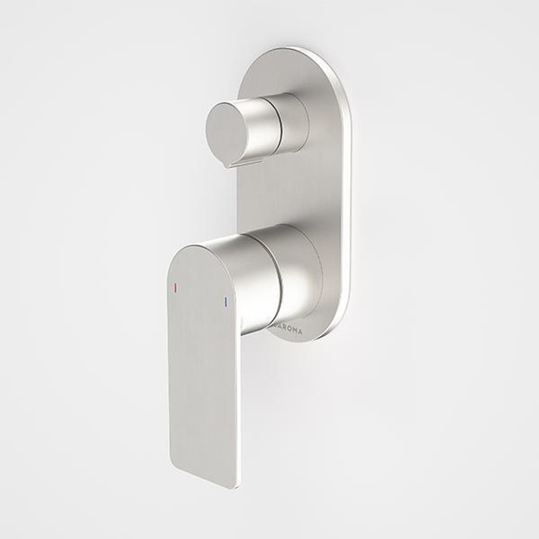 Caroma Urbane II Bath/Shower Mixer With Diverter Round Brushed Nickel