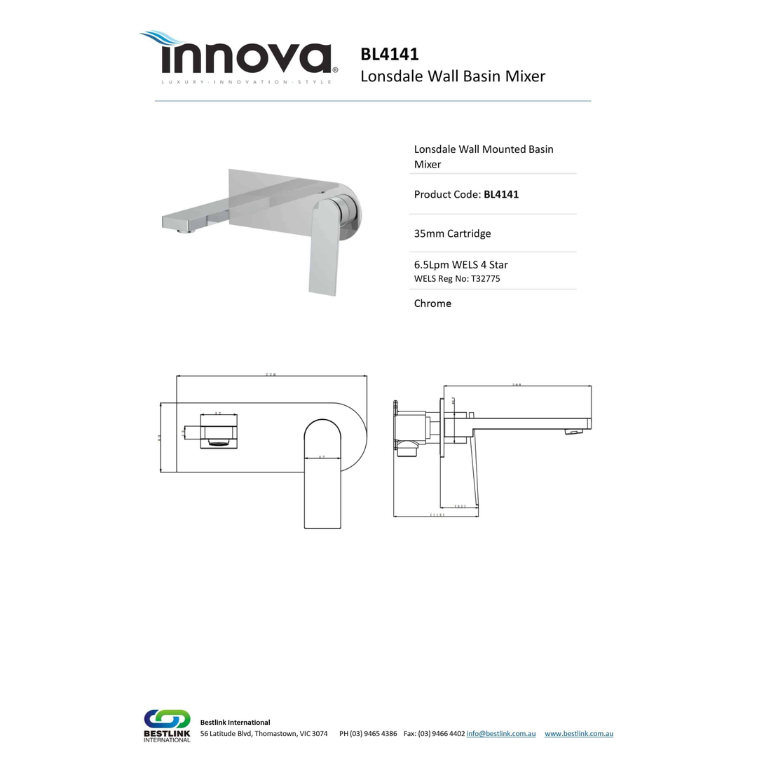 Lonsdale Wall Basin Mixer Set