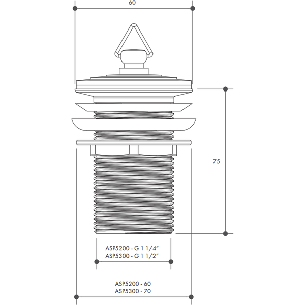 Aspire Plug & Waste 40Mm Without Overflow Deluxe Plug Chrome