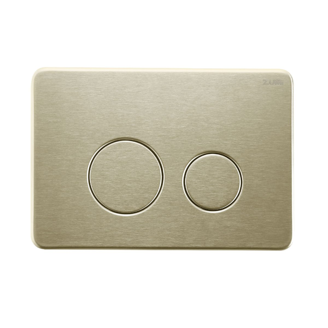 Zumi Venus In Wall Toilet Package Round Brushed Gold Flush Plate