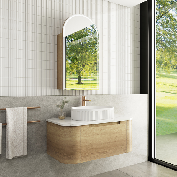 Aulic Carita 900 Cabinet With Alpine Flat Stone Top
