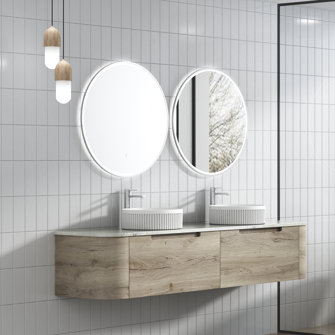 Aulic Hamilton Wall Hung Curving Plywood Finger Pull Cabinet 1800