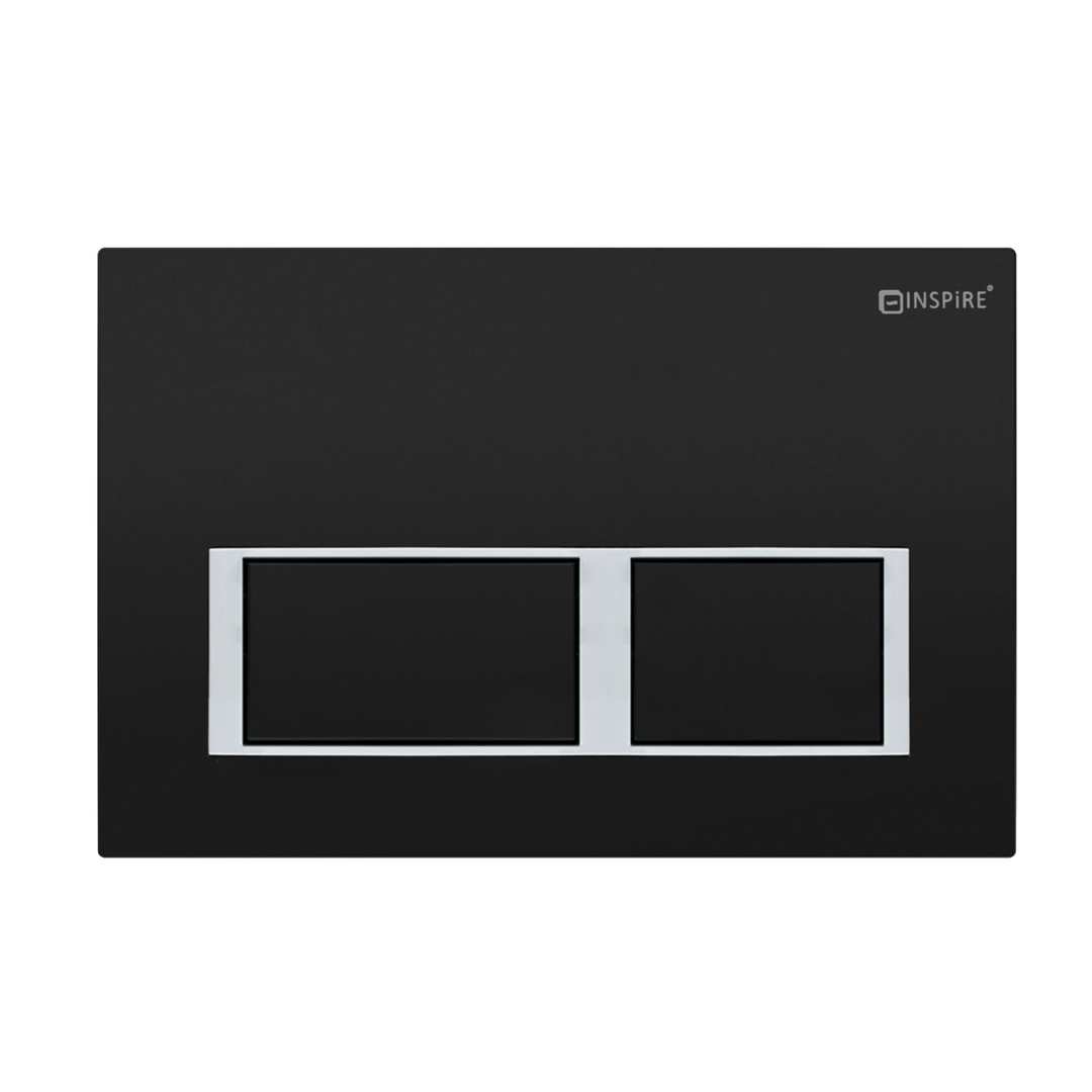 Otti R&T Dual Flush Plate Square Black Chrome Trim