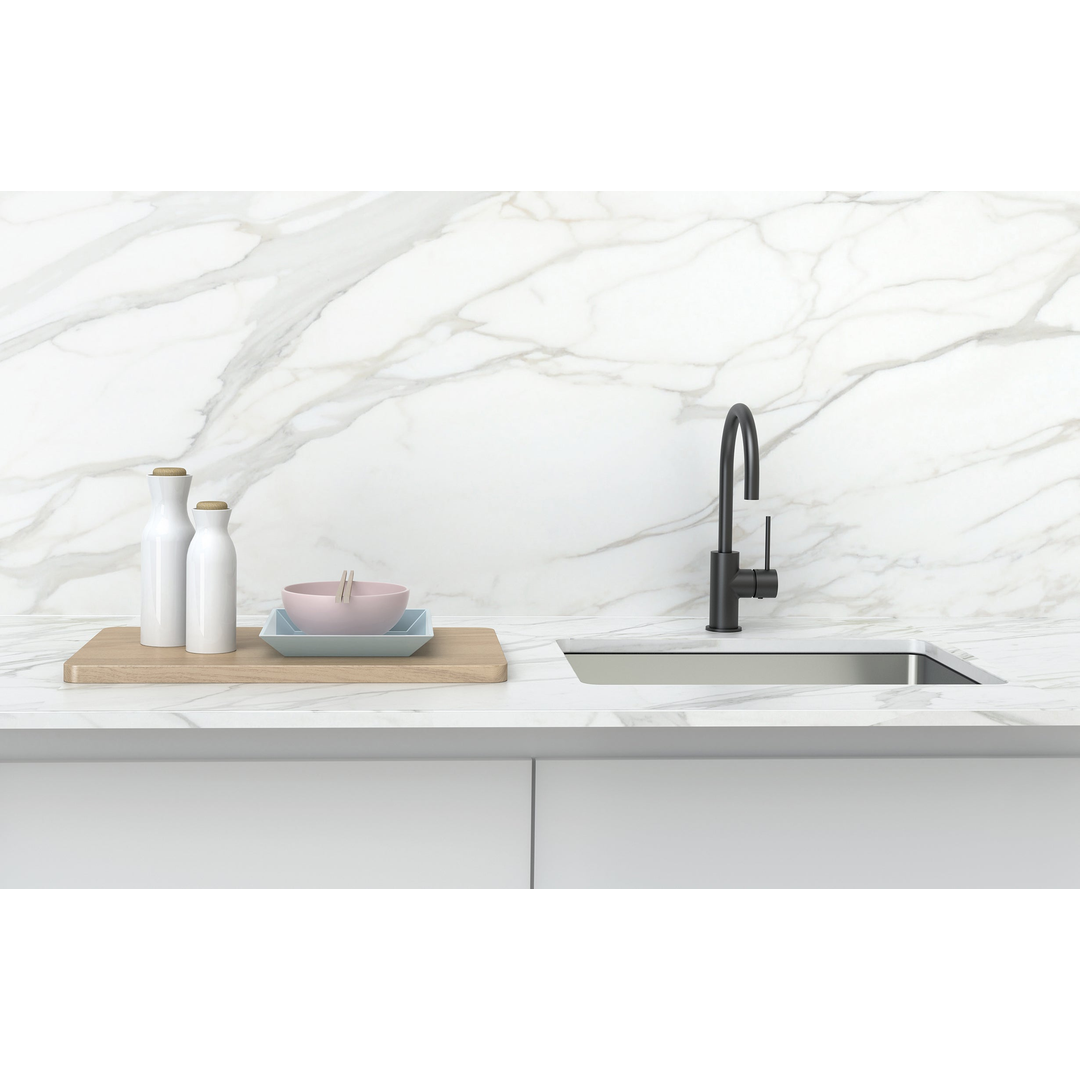 Phoenix Vivid Slimline Sink Mixer 160mm G/Neck Matt Black Vs735Mb