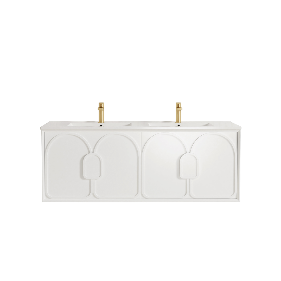 Otti Laguna Satin White 1500X460 Plywood Vanity With Slimline Ceramic Top