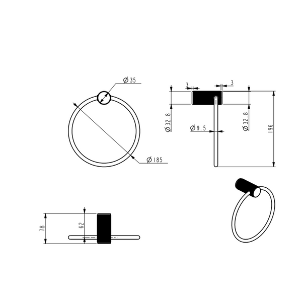 Bella Vista Mica Fluted Towel Ring Brushed Nickel