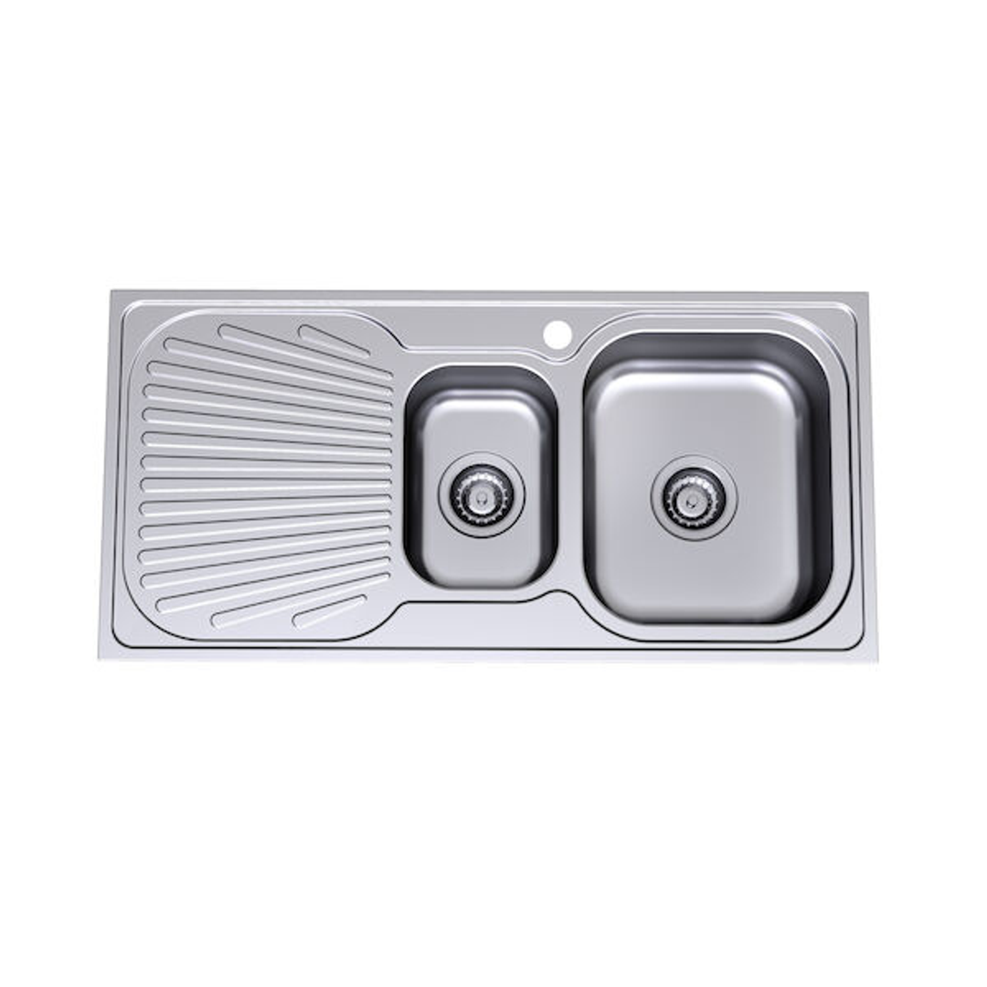 Clark Vital 980mm 1.5 End Bowl Sink 1125 1 Tap Hole Right