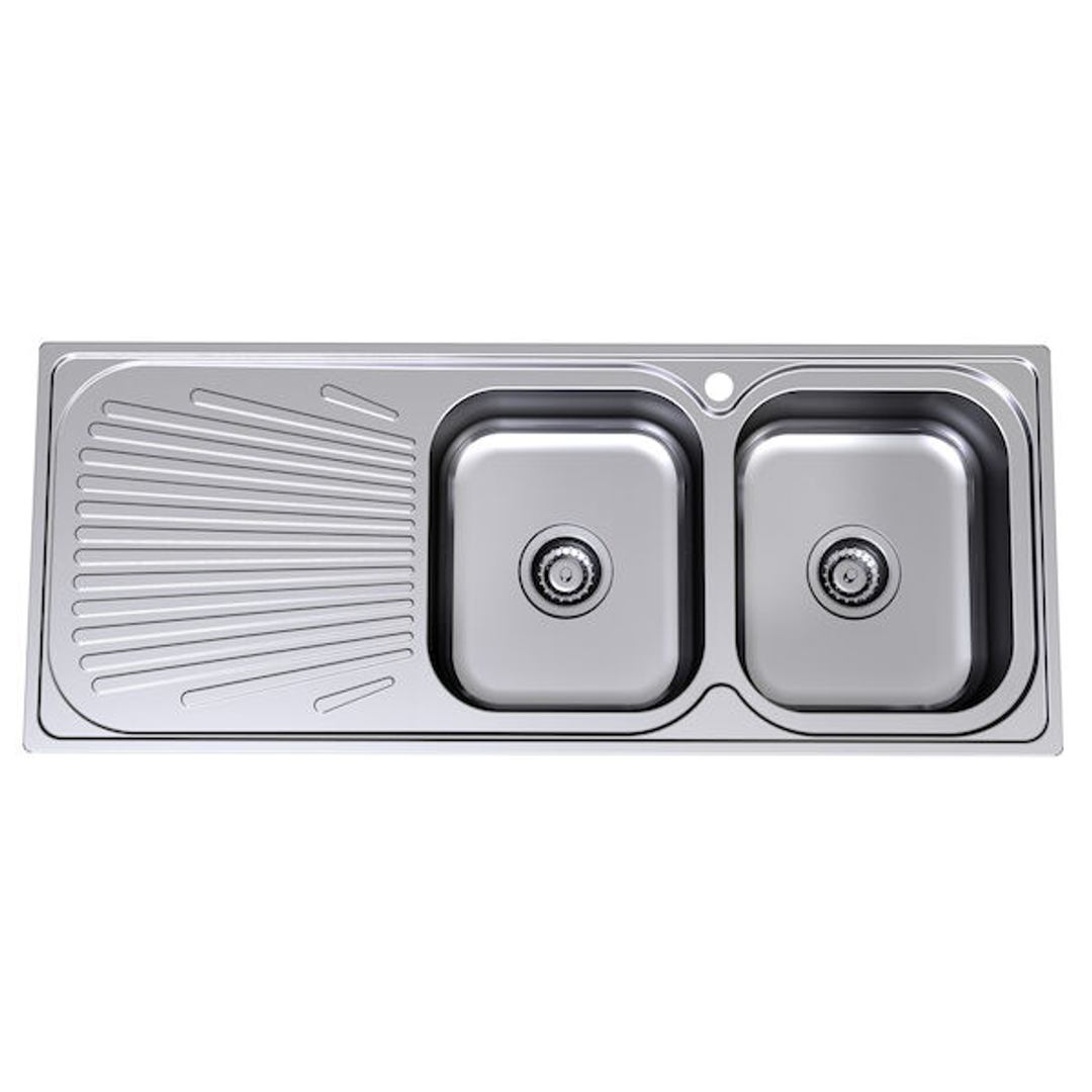 Clark Vital 1180mm Double End Bowl Sink 1129 1 Tap Hole Right