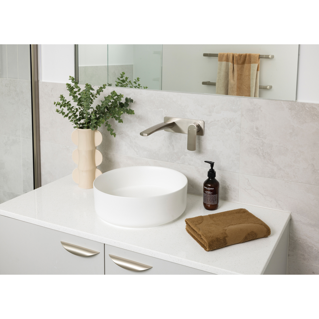 Phoenix Mekko Switchmix Wall Basin/Bath Mixer Set 200mm Fit-Off Kit - Brushed Nickel