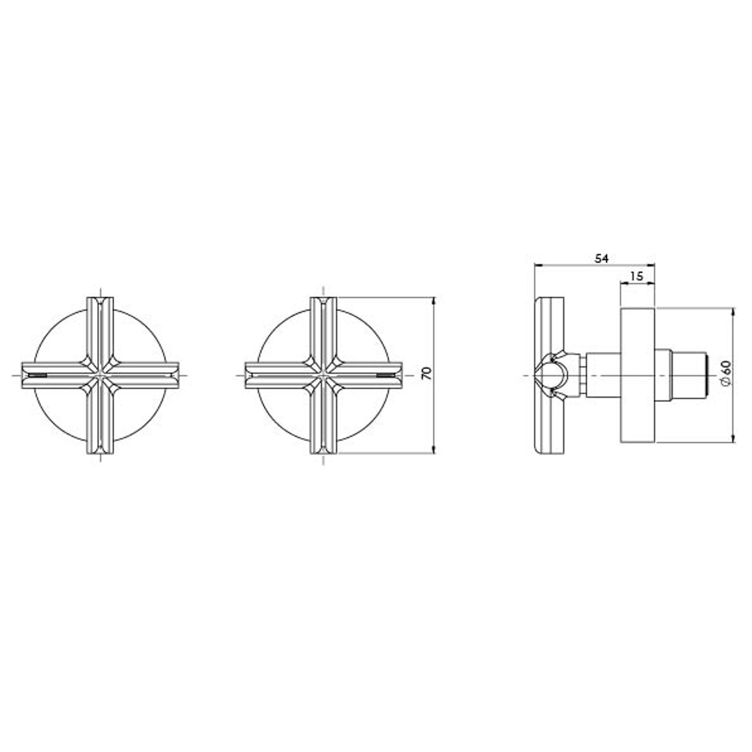 Phoenix Vivid Slimline Plus Wall Top Assemblies - Chrome