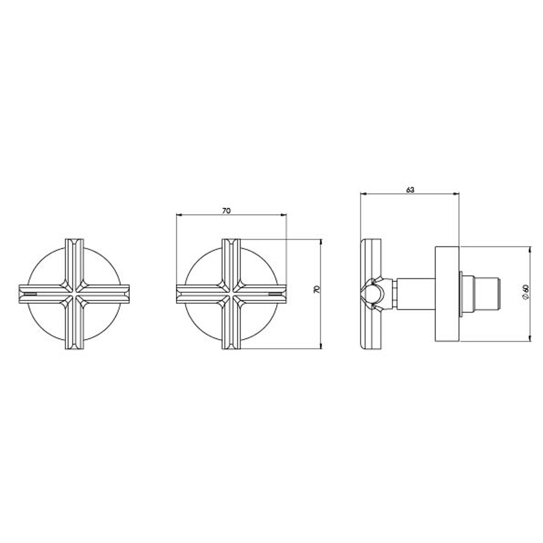 Phoenix Vivid Slimline Plus Wall Top Assemblies 15Mm Extended Spindles Brushed Bronze