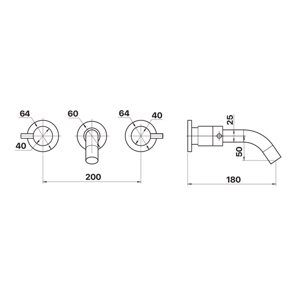 Brasshards Mixx Spruce Lever 1/4 Turn C/Disc Bath Set Chrome Lead Free