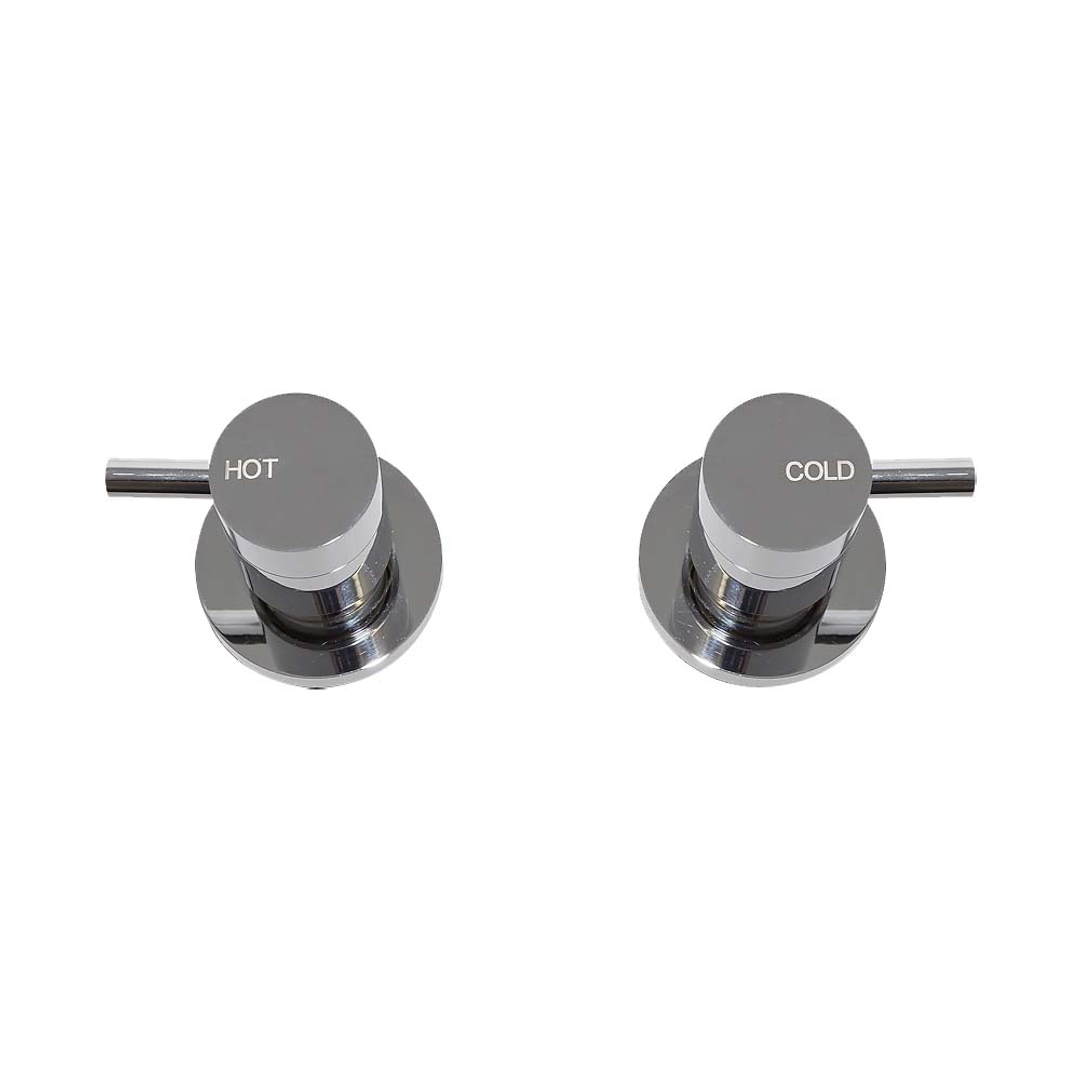 Brasshards Mixx Spruce Lever 1/4 Turn C/Disc Wall Stops Set Chrome (Pr) Lead Free