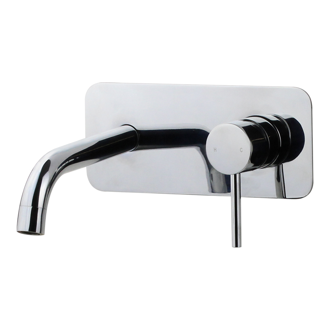 Brasshards Mixx Anise Wall Plate Mixer With 180Mm Spout Chrome Lead Free