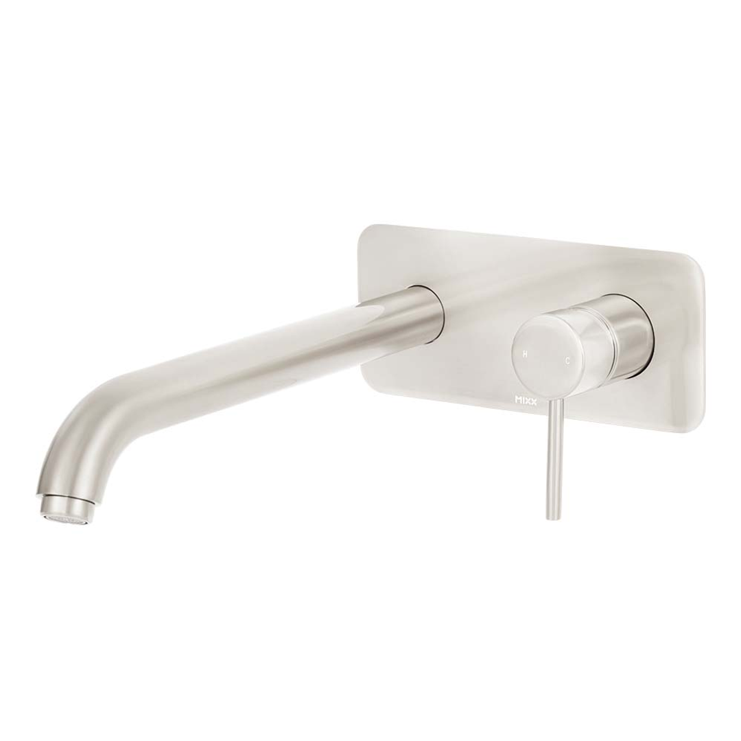 Brasshards Mixx Anise Wall Tub Mixer Brushed Nickel Lead Free
