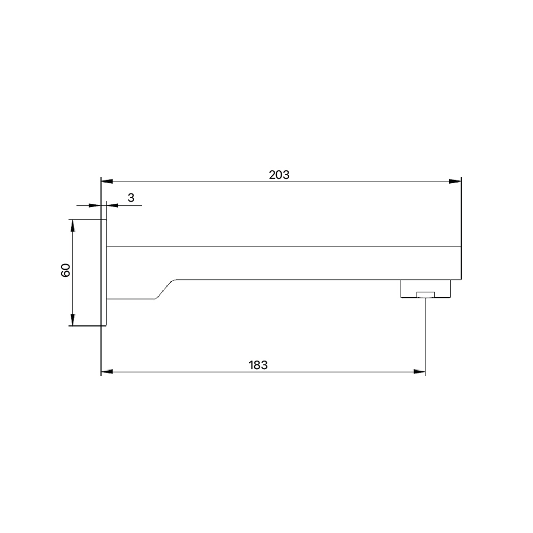 Brasshards Mixx Saffron Wall Basin Spout 200Mm Brushed Nickel Lead Free