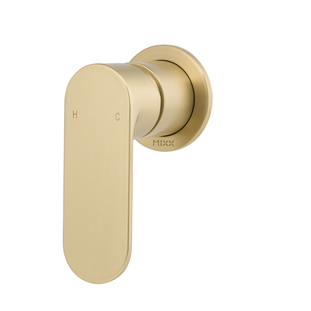 Brasshards Mixx Saffron Shower Mixer (60Mm Backplate) Brushed Gold Lead Free