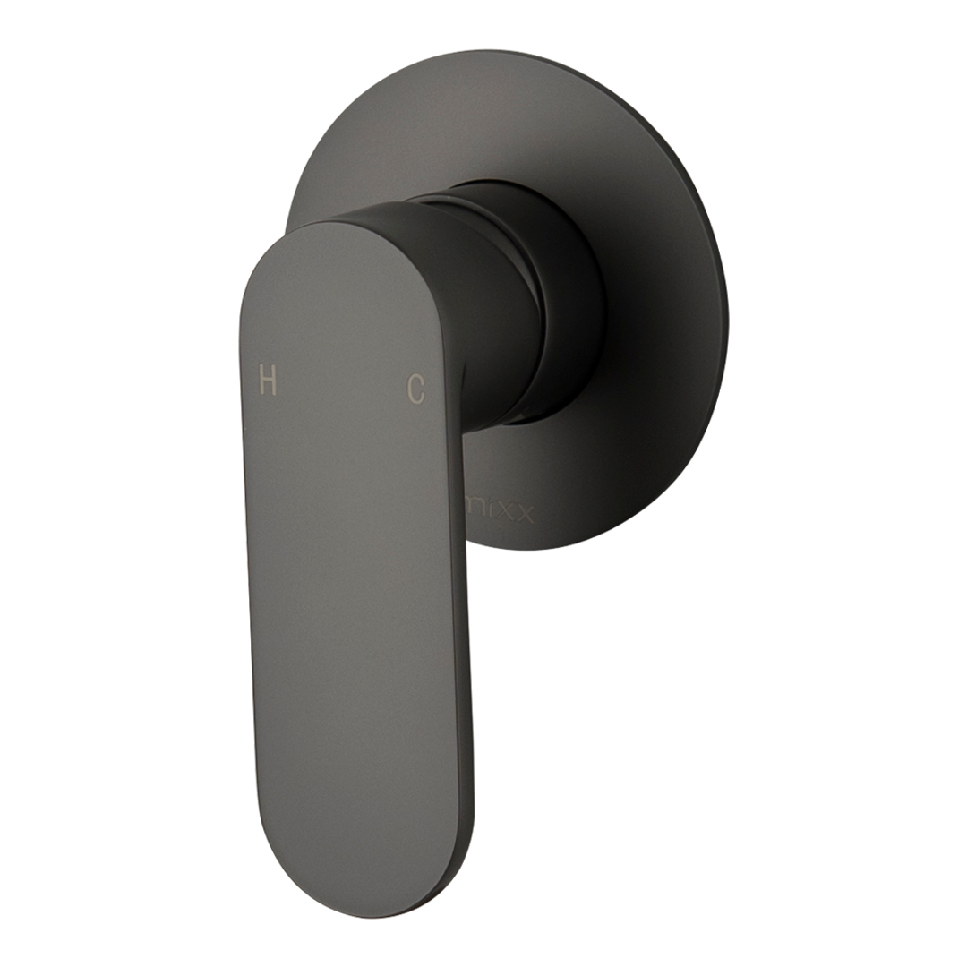Brasshards Mixx Saffron Shower Mixer Trim Kit (80Mm Backplate) Gun Metal