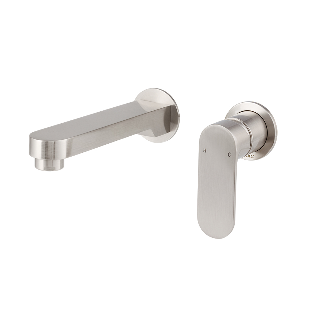Brasshards Mixx Saffron Dual Wall Plate Mixer Brushed Nickel Lead Free