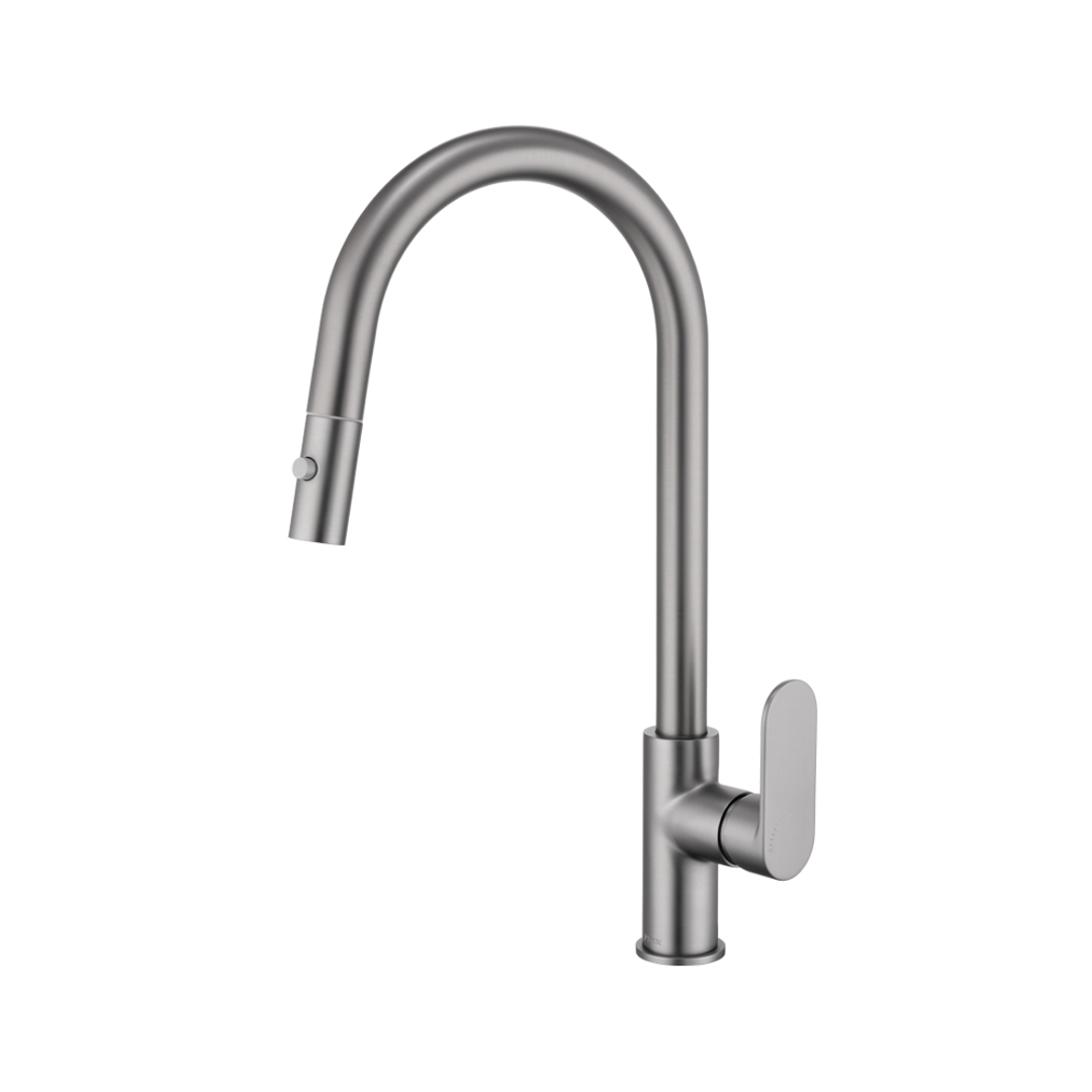 Brasshards Mixx Saffron Pull Out Sink Mixer Gun Metal Lead Free