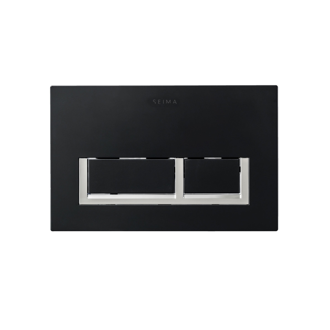 Seima Flush Plate Square Matte Black Sto-B400-B