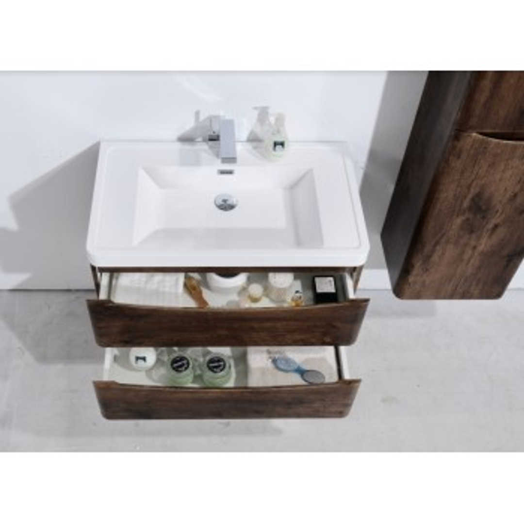 Belbagno Ancona Single 1200mm Wall Hung Vanity Rose Wood 1200X480X450