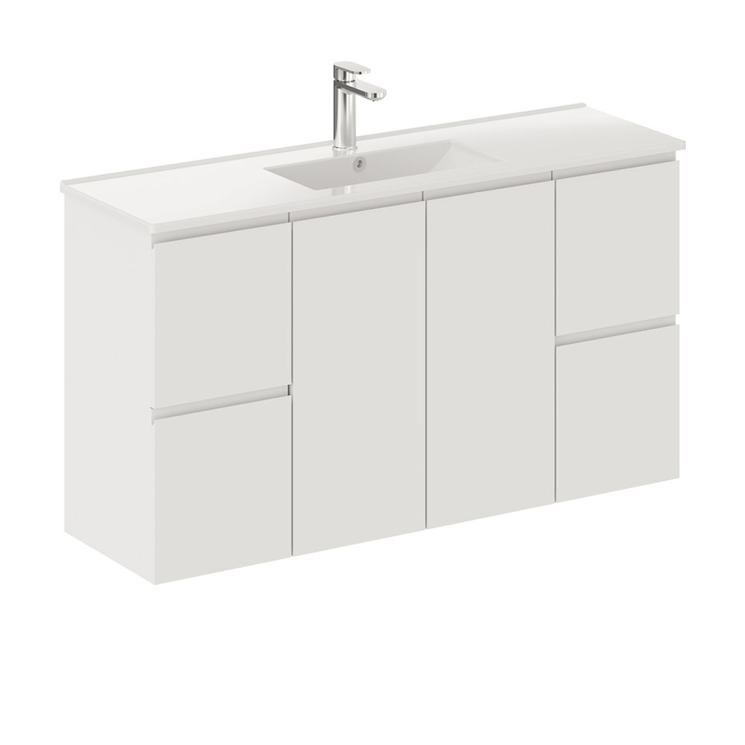 Fienza Siska Slim 1200Mm Wall Hung Vanity With Ceramic Moulded Top 1 Tap Hole - 120Df