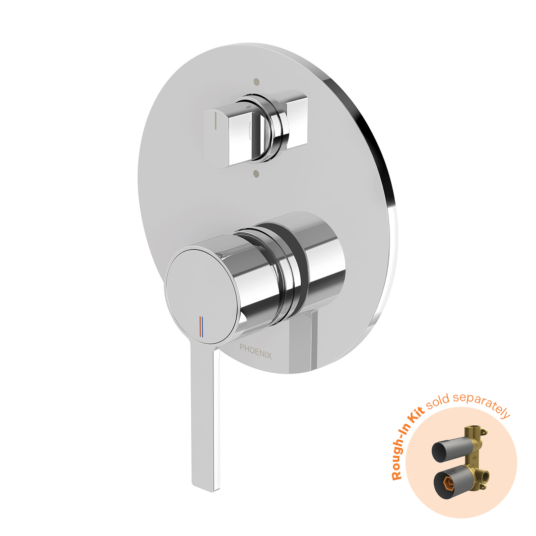 Phoenix Lexi Mkii Switchmix Shower / Bath Diverter Mixer Fit-Off Kit Chrome