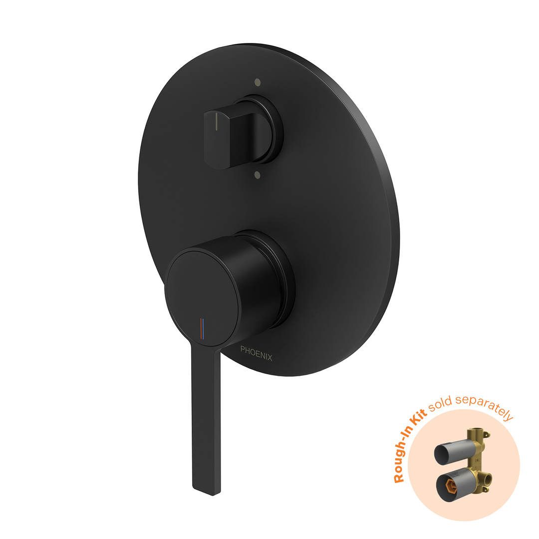 Phoenix Lexi Mkii Switchmix Shower / Bath Diverter Mixer Fit-Off Kit Matte Black