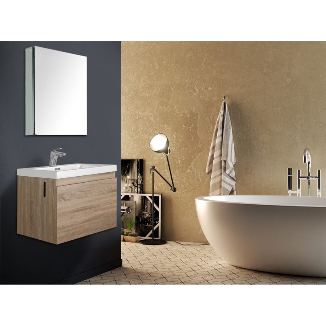 Belbagno Prado 900mm Wall Hung Vanity Maple Oak 900 X 480 X 450