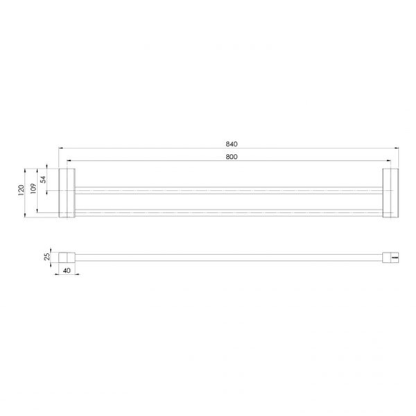 Phoenix Lexi Mkii Double Towel Rail 800Mm Bc