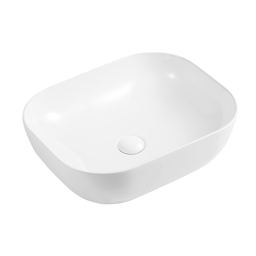ABEY POCO COUNTER TOP BASIN 490X395X150 0 Tap Hole WHITE 123391
