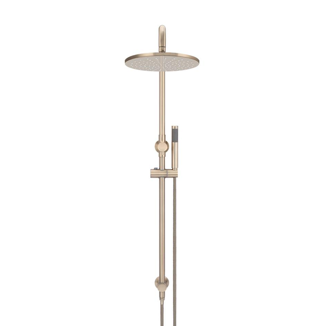 Meir Round Combination Shower Rail 300mm Rose & Hand Shower - Champagne